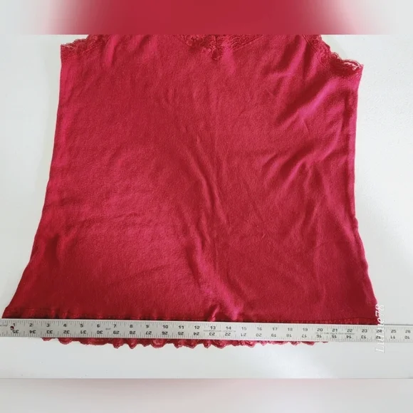 Just My Size Womans Red Tank with Lace Detail 2X - Picture 7 of 8